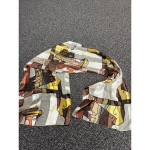 1980s Picasso Scarf Art Print Graphic Long Obscure Rare